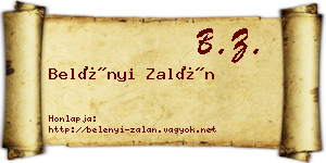 Belényi Zalán névjegykártya