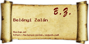 Belényi Zalán névjegykártya